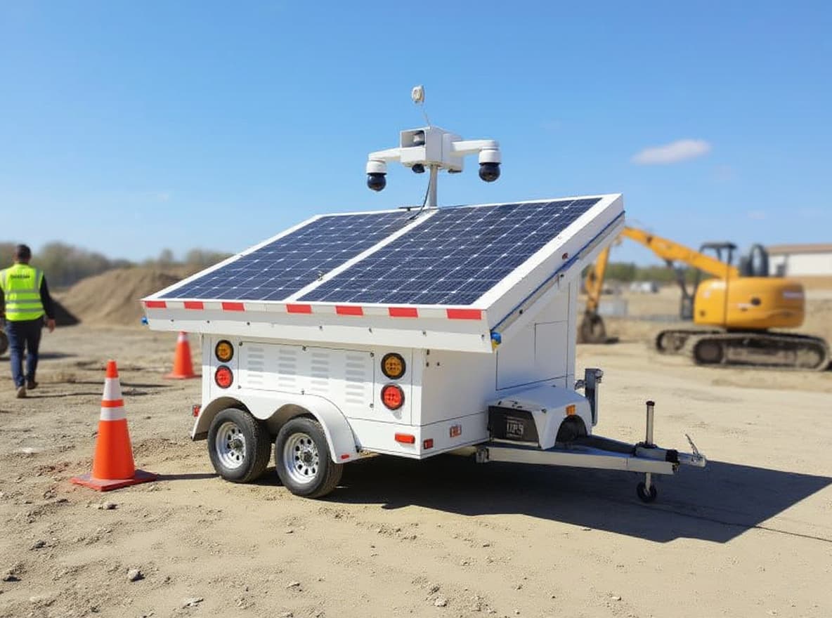Security trailer being deployed at a job site