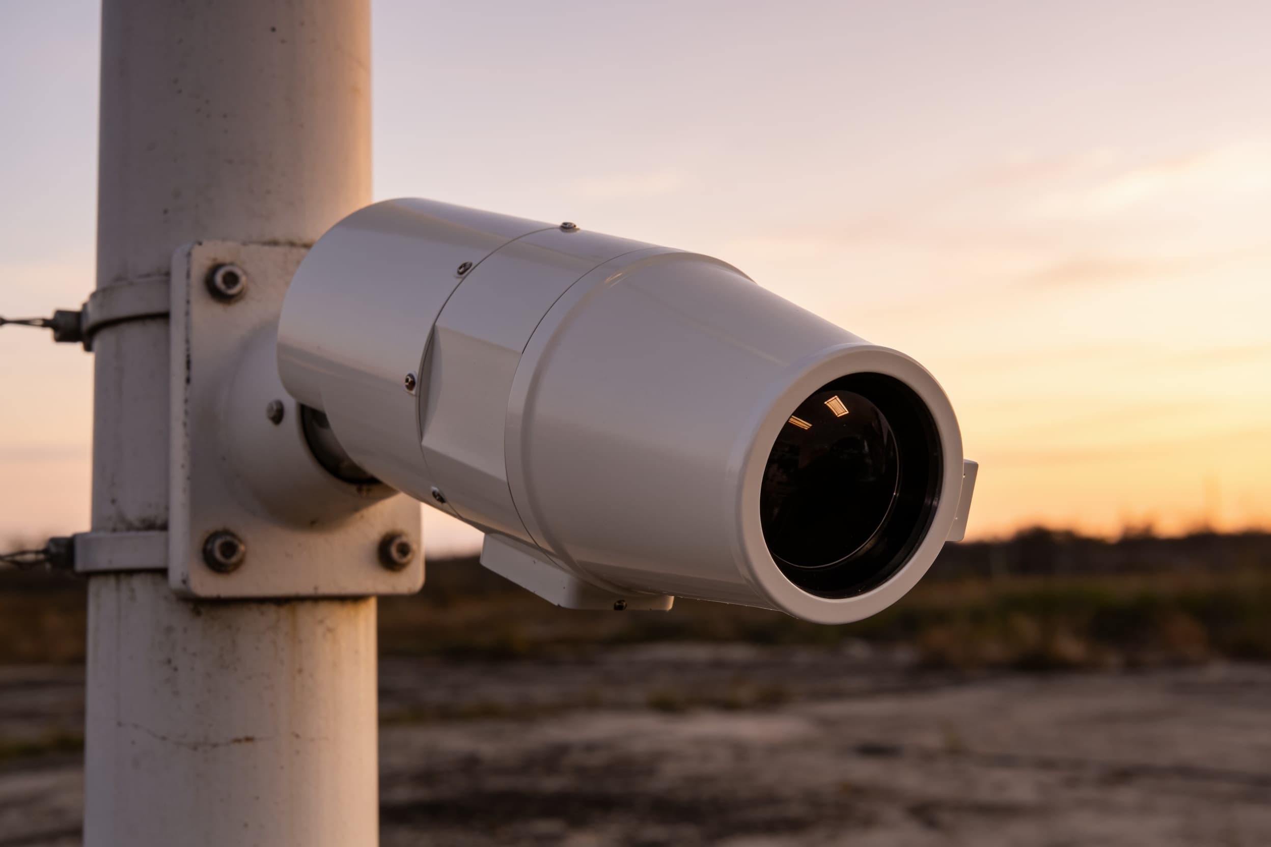 Thermal camera on a perimeter security mast