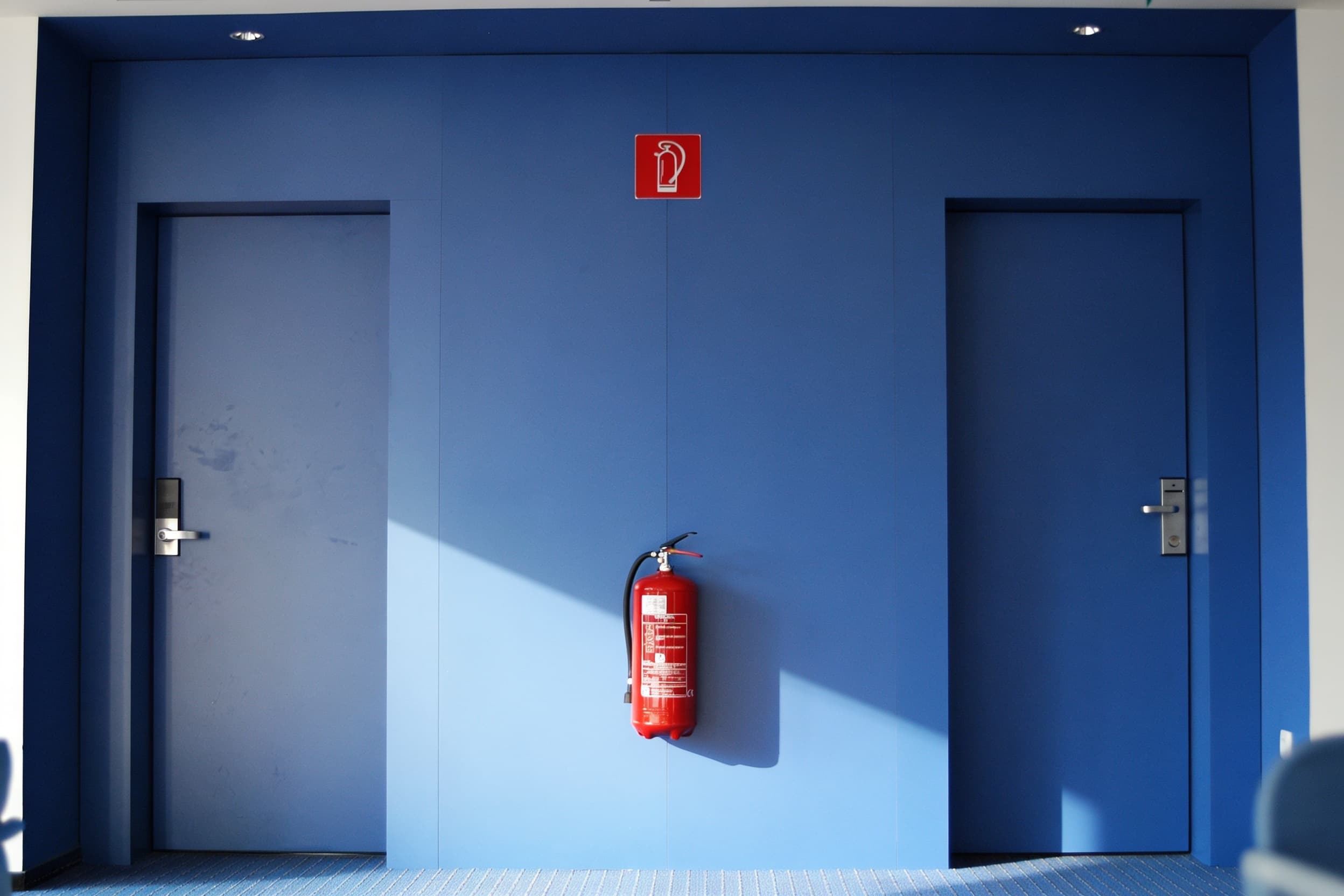 An access reader on the suite door at standard height